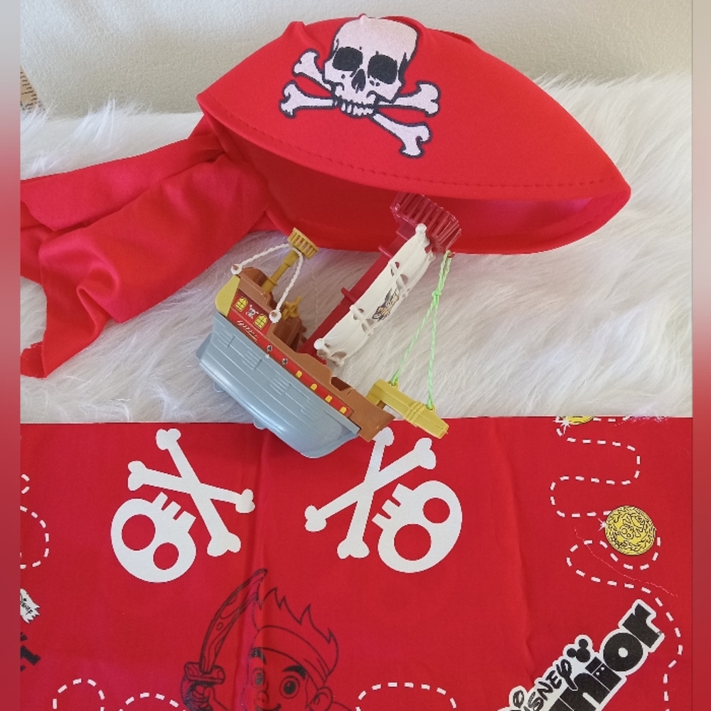3pcs Pirate Hat, Ship, Bandana/Neck Bandana